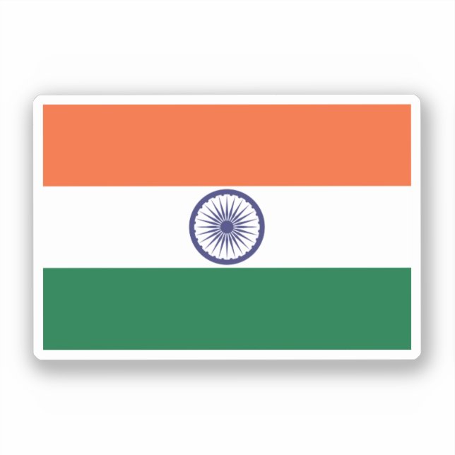 Pegatina Bandera de la India (Anverso)