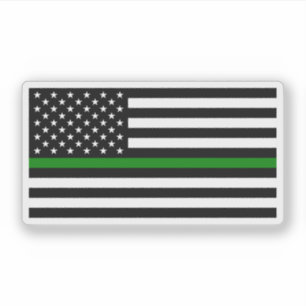 Pegatina Bandera de la Línea Verde Delgada (Estados Unidos)