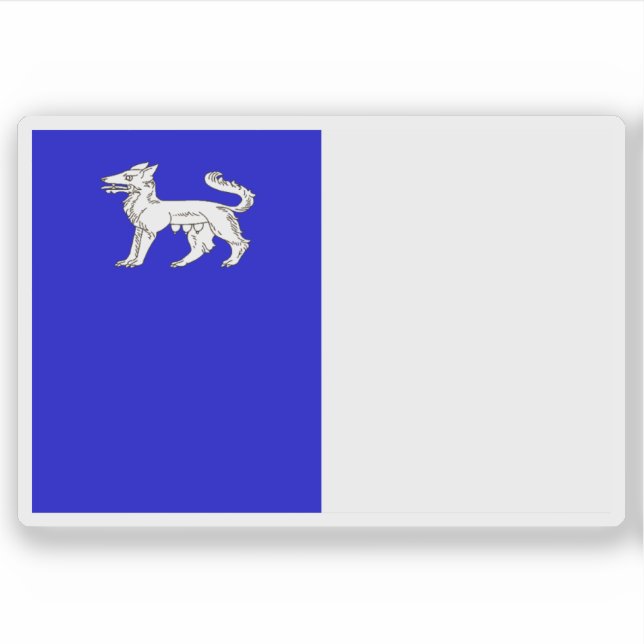 Pegatina Bandera de La Louvière, Bélgica (Anverso)