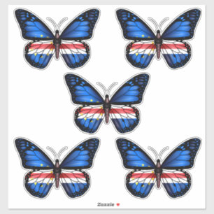 Pegatina Bandera de la mariposa de Cabo Verde