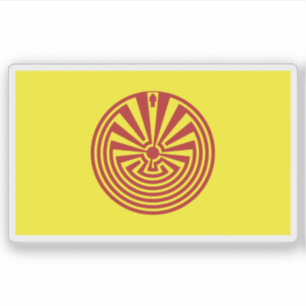Pegatina Bandera de la nación y tribu Akimel O'odham (Pima)
