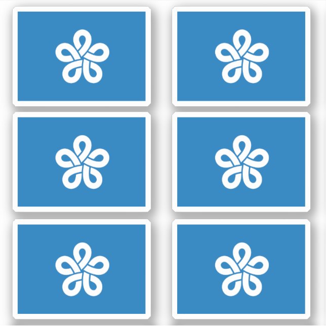 Pegatina Bandera de la prefectura de Fukuoka, Japón (Anverso)