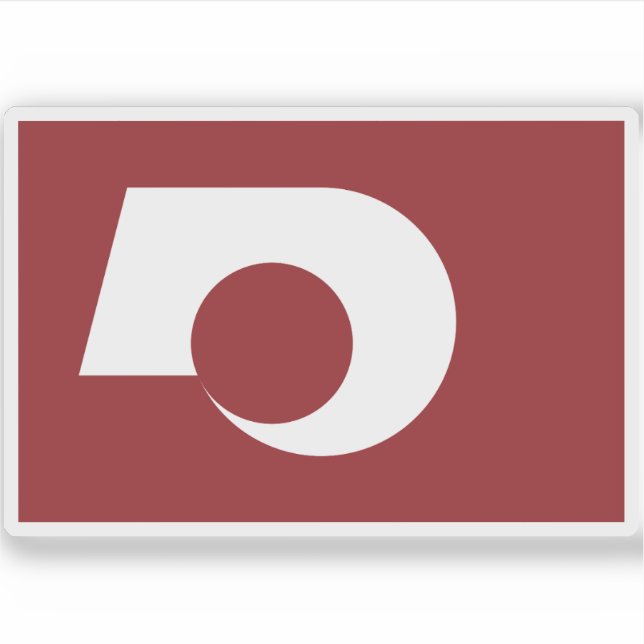 Pegatina Bandera de la prefectura de Kumamoto, Japón (Anverso)