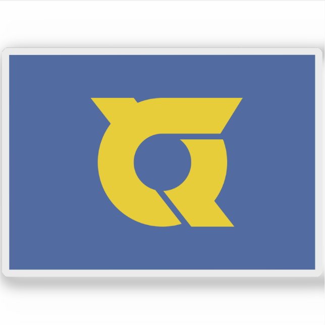 Pegatina Bandera de la prefectura de Tokushima, Japón (Anverso)