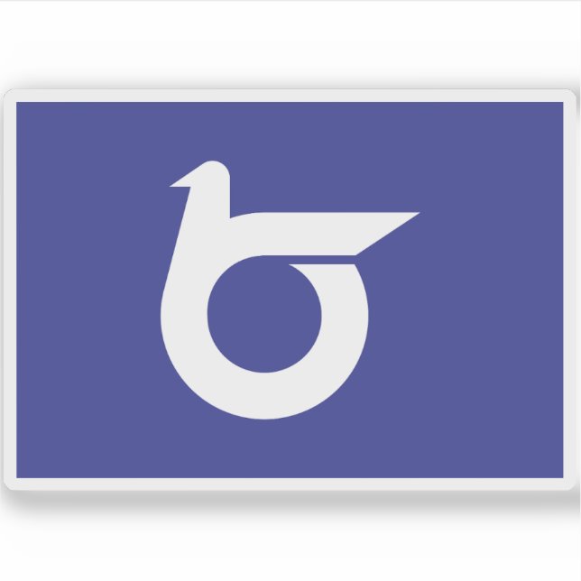 Pegatina Bandera de la prefectura de Tottori, Japón (Anverso)