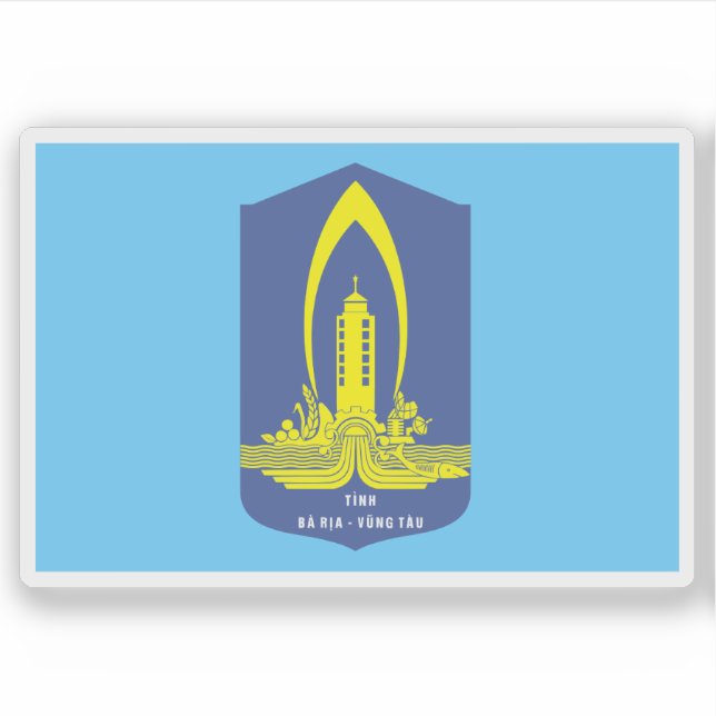 Pegatina Bandera de la provincia de Bà Ramia-Vũng Tàu (Anverso)