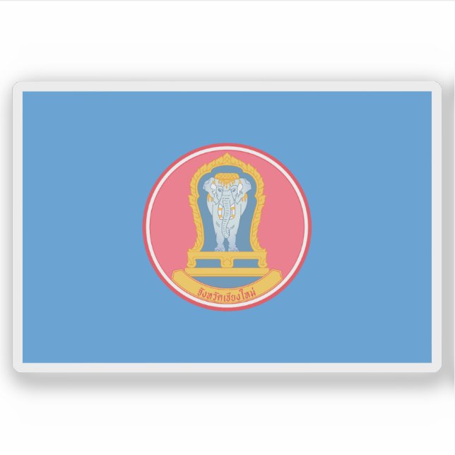 Pegatina Bandera de la provincia de Chiang Mai, Tailandia (Anverso)