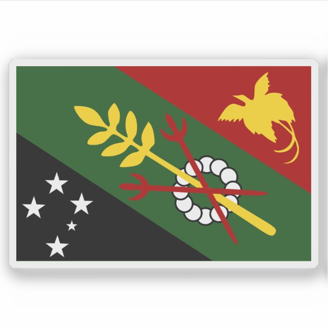 Pegatina Bandera de la provincia de Chimbu (Simbu), Papua N (Anverso)