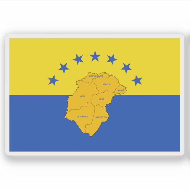 Pegatina Bandera de la provincia de Herrera, Panamá (Anverso)