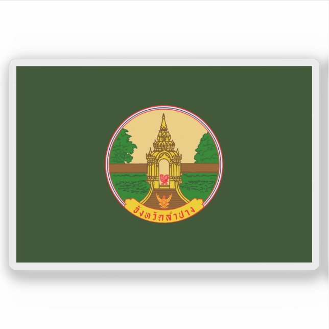Pegatina Bandera de la provincia de Lampang, Tailandia (Anverso)