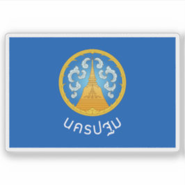 Pegatina Bandera de la provincia de Nakhon Pathom, Tailandi