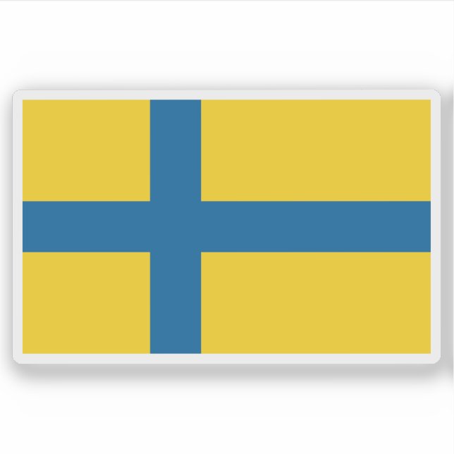 Pegatina Bandera de la provincia de Östergötland (Suecia) (Anverso)