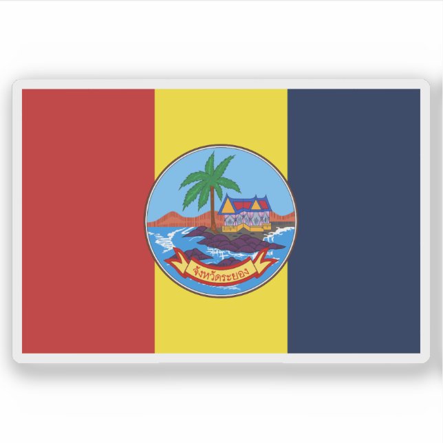Pegatina Bandera de la provincia de Rayong, Tailandia (Anverso)