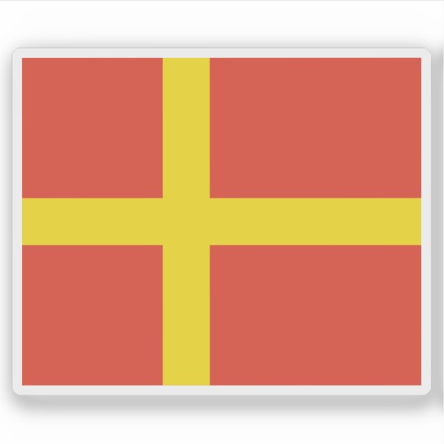 Pegatina Bandera de la provincia de Skåne (Scania), Suecia (Anverso)