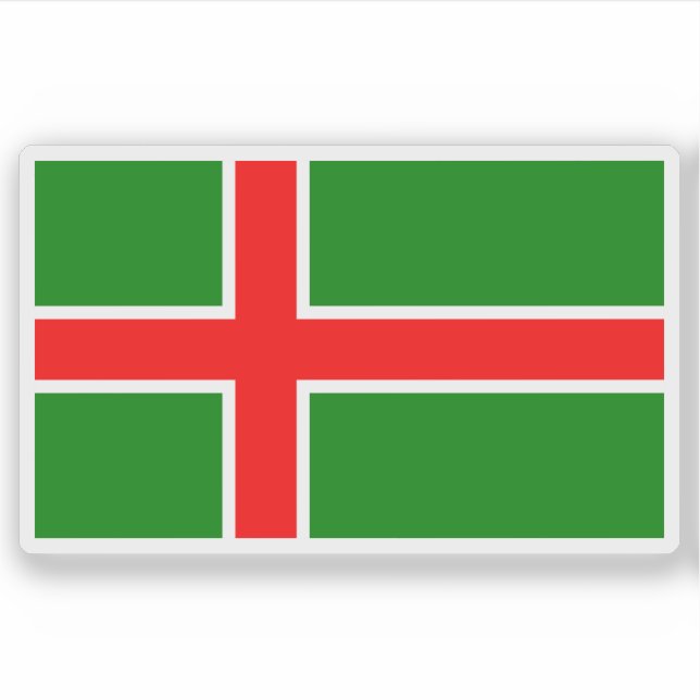 Pegatina Bandera de la provincia de Småland, Suecia (Anverso)