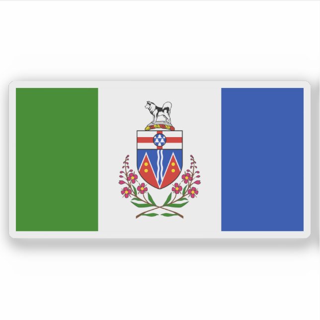 Pegatina Bandera de la provincia de Yukon, Canadá (Anverso)