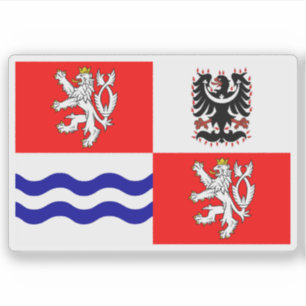Pegatina Bandera de la región de Bohemia Central, República