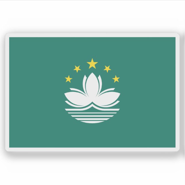 Pegatina Bandera de la región de Macao, China (Anverso)
