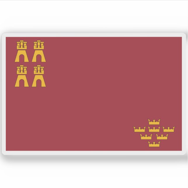 Pegatina Bandera de la región de Murcia (Anverso)