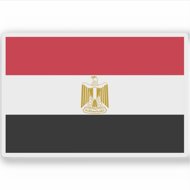 Pegatina Bandera de la República Árabe de Egipto (Anverso)