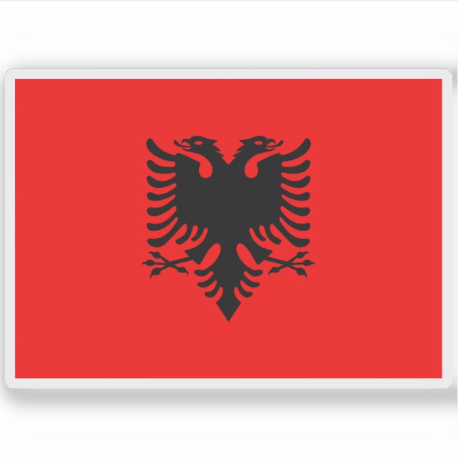 Pegatina Bandera de la República de Albania (Anverso)