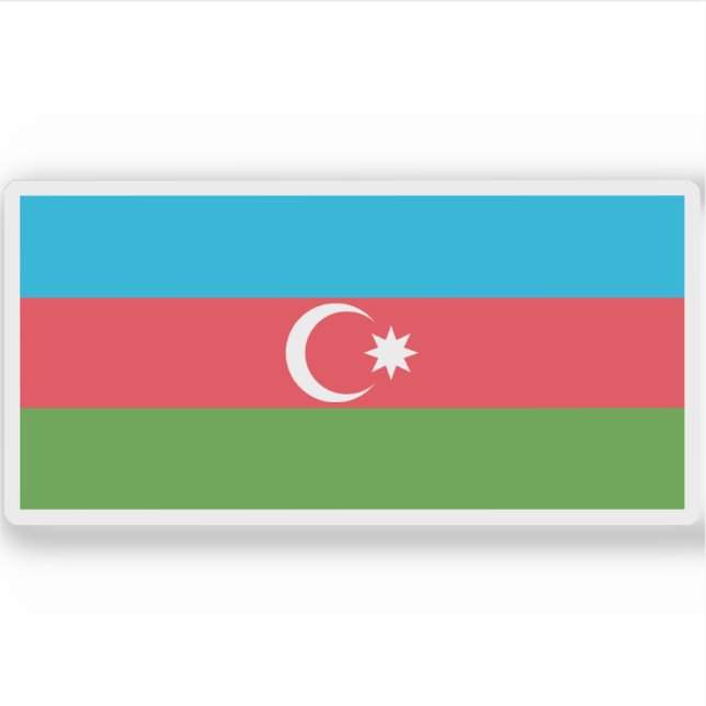 Pegatina Bandera de la República de Azerbaiyán (Anverso)
