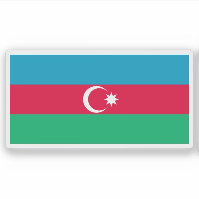 Pegatina Bandera de la República de Azerbaiyán (1991-2013) (Anverso)