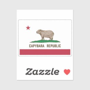Pegatina Bandera de la república de Capybara