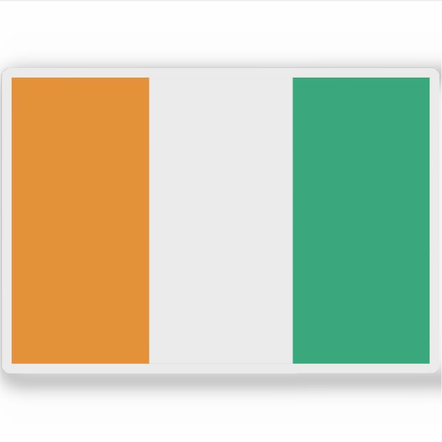 Pegatina Bandera de la República de Côte d'Ivoire (Anverso)