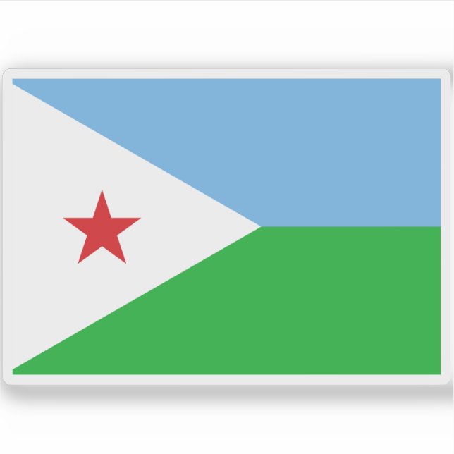 Pegatina Bandera de la República de Djibouti (Anverso)