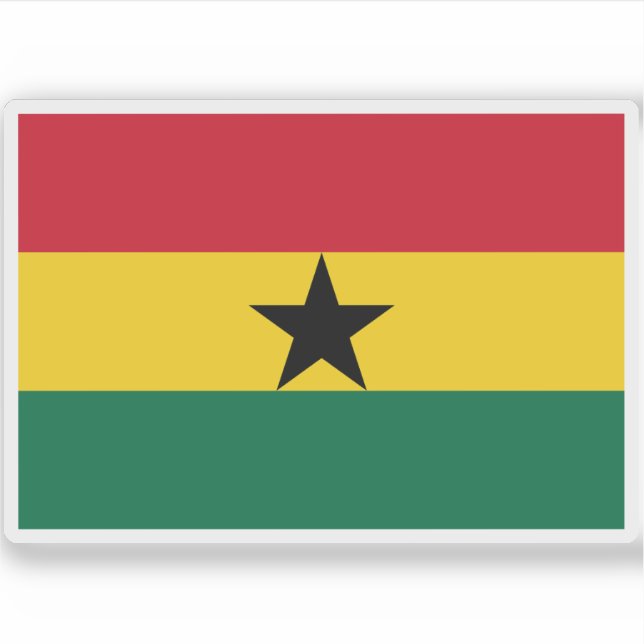 Pegatina Bandera de la República de Ghana (Anverso)