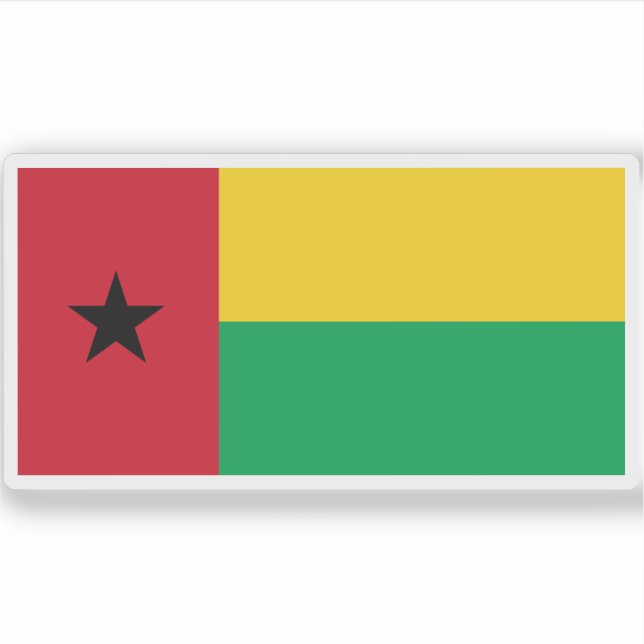 Pegatina Bandera de la República de Guinea-Bissau (Anverso)