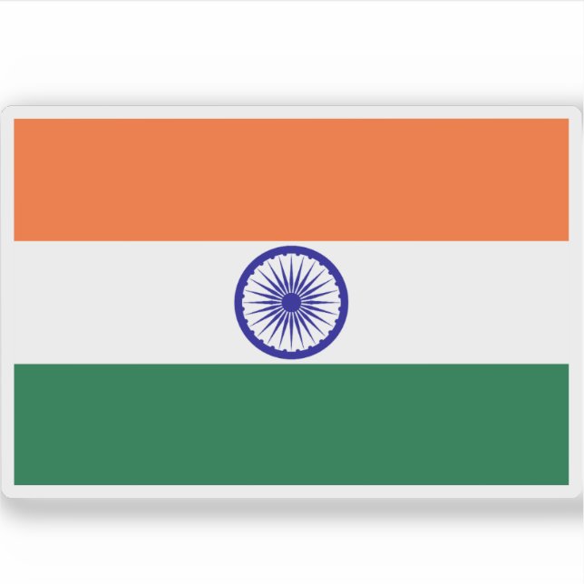 Pegatina Bandera de la República de la India (Anverso)