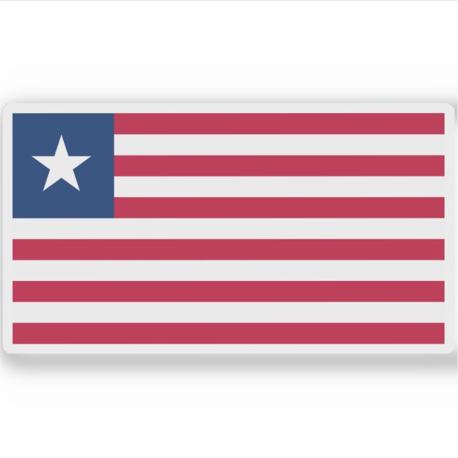 Pegatina Bandera de la República de Liberia (Anverso)