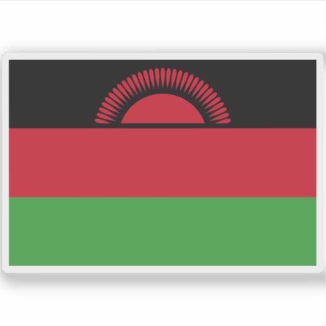 Pegatina Bandera de la República de Malawi (Anverso)