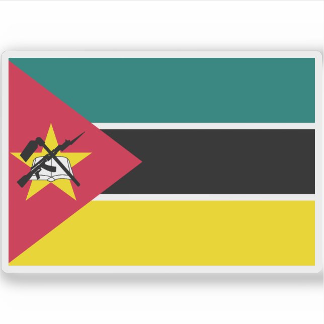 Pegatina Bandera de la República de Mozambique (Anverso)