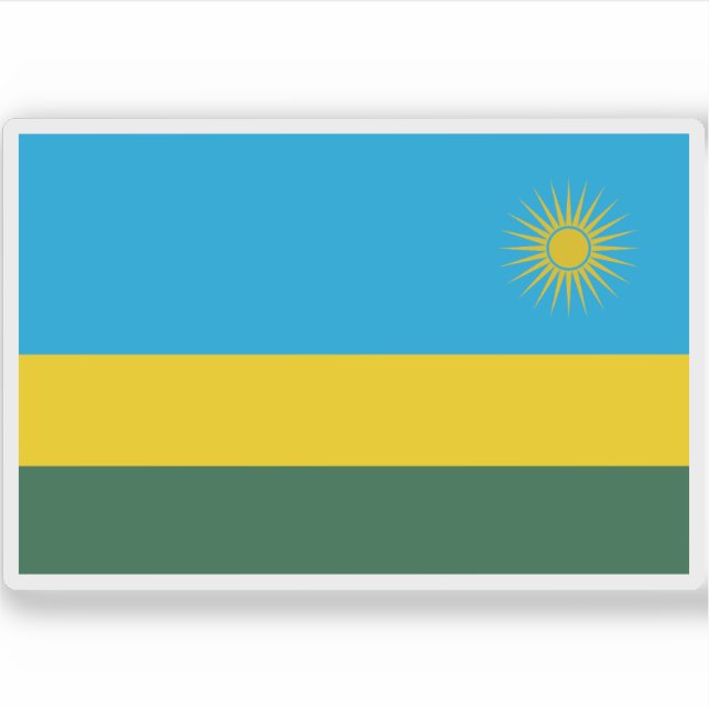 Pegatina Bandera de la República de Rwanda (Anverso)