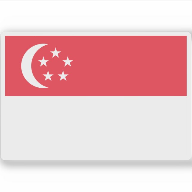 Pegatina Bandera de la República de Singapur (Anverso)