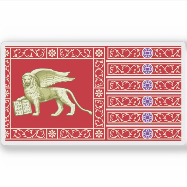 Pegatina Bandera de la República de Venecia (La Serenissima (Anverso)