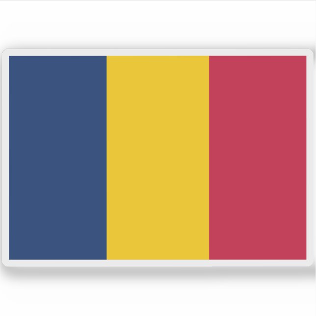 Pegatina Bandera de la República del Chad (Anverso)