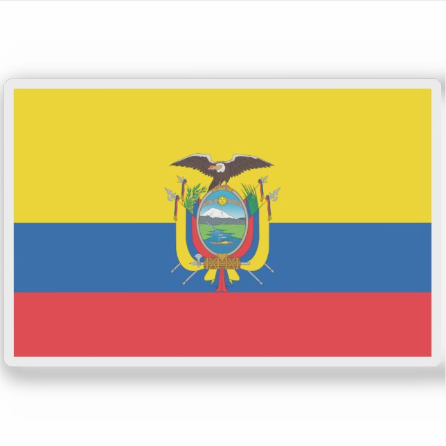 Pegatina Bandera de la República del Ecuador (Anverso)