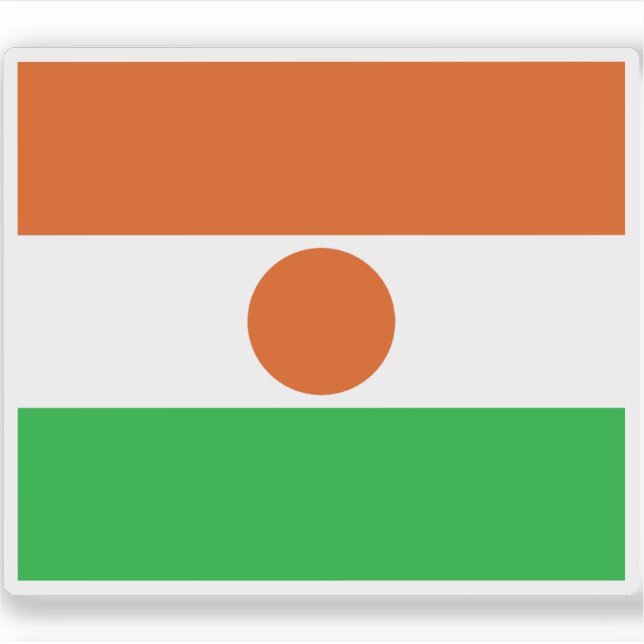 Pegatina Bandera de la República del Níger (Anverso)