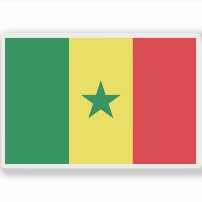 Pegatina Bandera de la República del Senegal (Anverso)