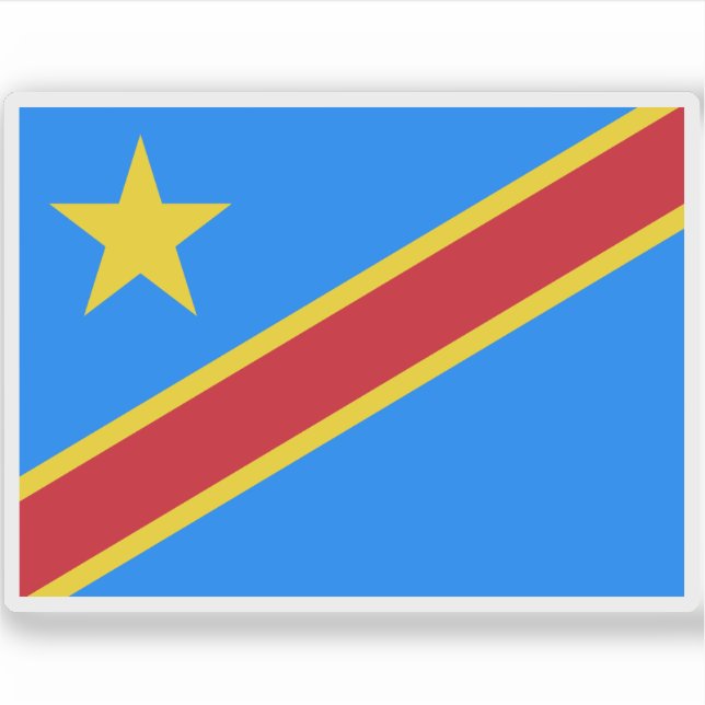 Pegatina Bandera de la República Democrática del Congo (Anverso)