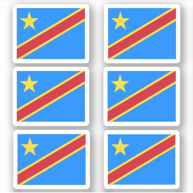 Pegatina Bandera de la República Democrática del Congo - Pe (Anverso)
