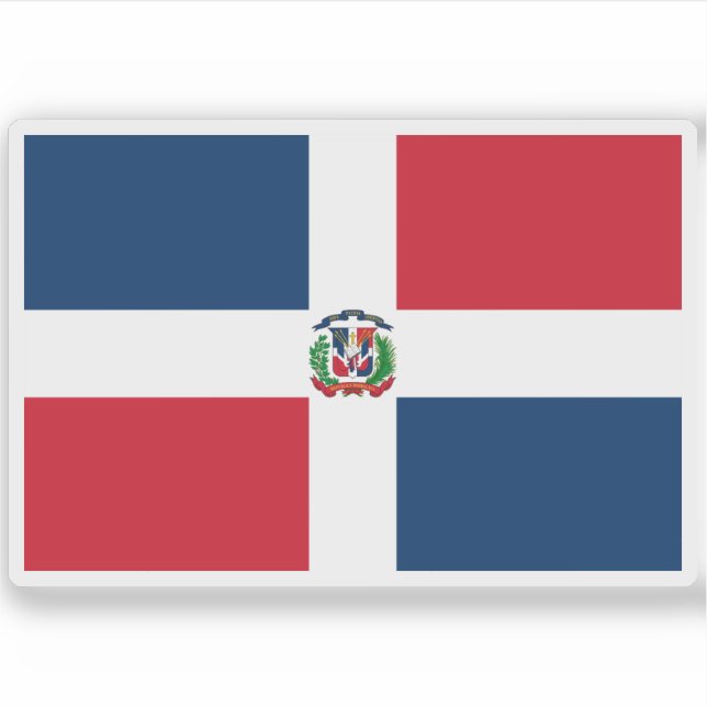 Pegatina Bandera de la República Dominicana (Anverso)