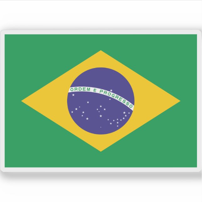 Pegatina Bandera de la República Federativa del Brasil (Anverso)