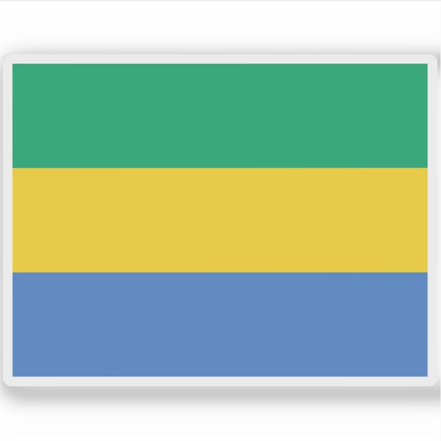 Pegatina Bandera de la República Gabonesa (Gabón) (Anverso)