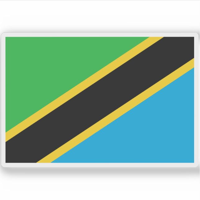 Pegatina Bandera de la República Unida de Tanzanía (Anverso)