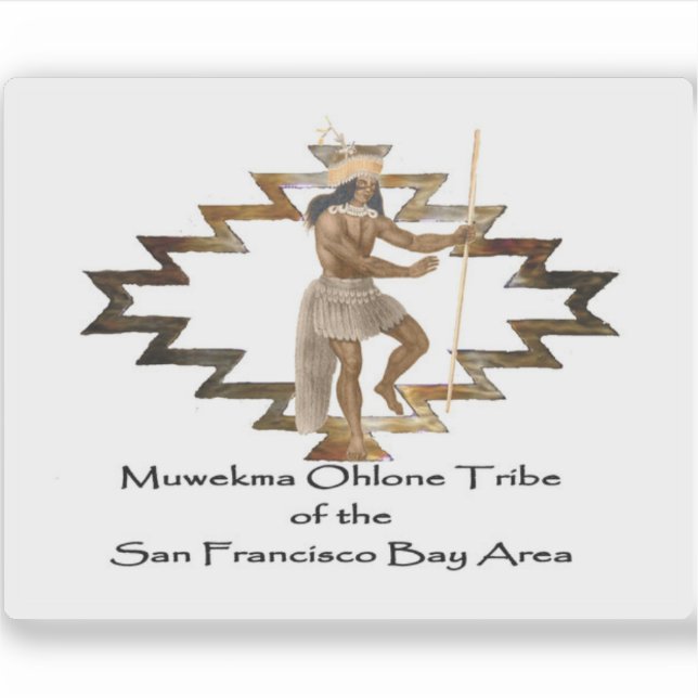 Pegatina Bandera de la tribu Muwekma Ohlone, Estados Unidos (Anverso)